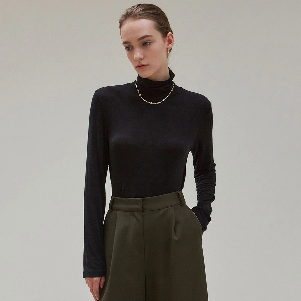 LONG SLEEVE TURTLENECK TOP_BLACK