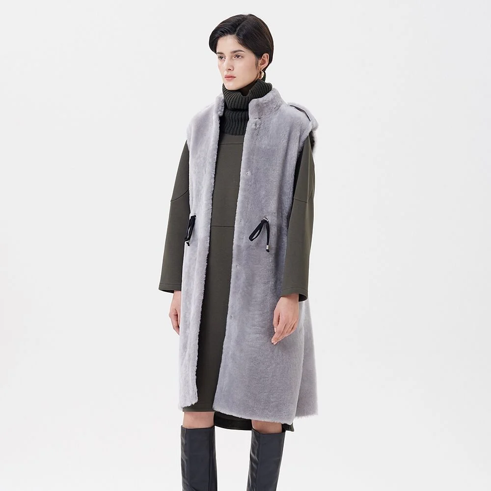 MERINO REAL MUSTANG LONG VEST GREY
