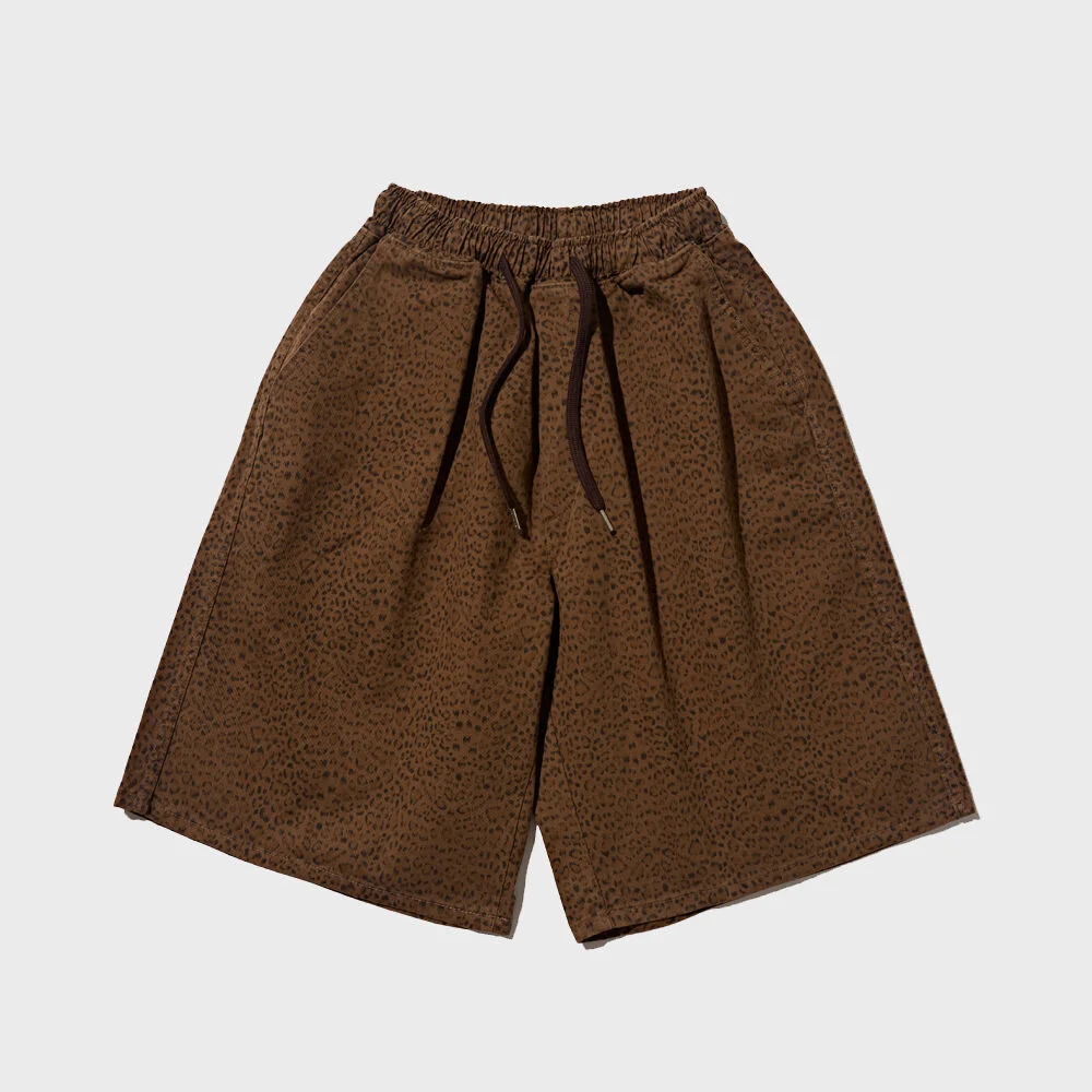 LEOPARD PATTERN BERMUDA PANTS (BROWN)