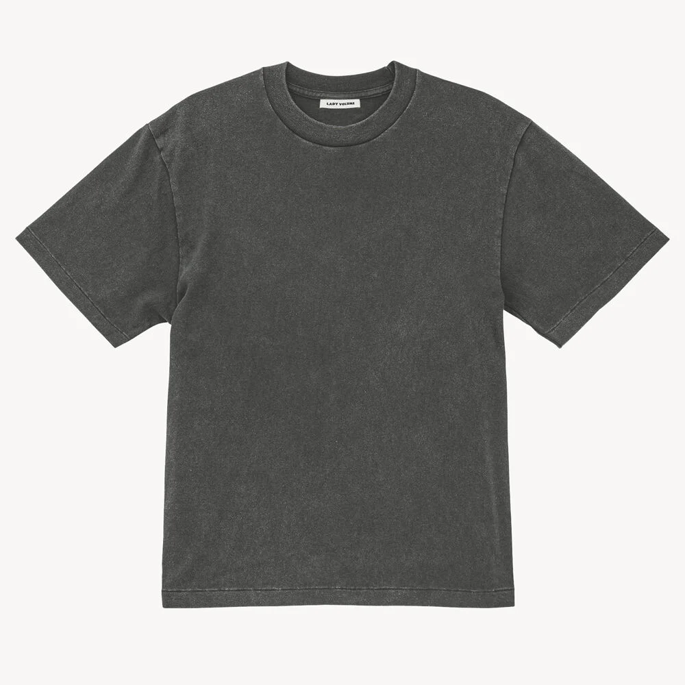 (UNISEX) 超大版型 褪色 水洗 T恤 (CHARCOAL)