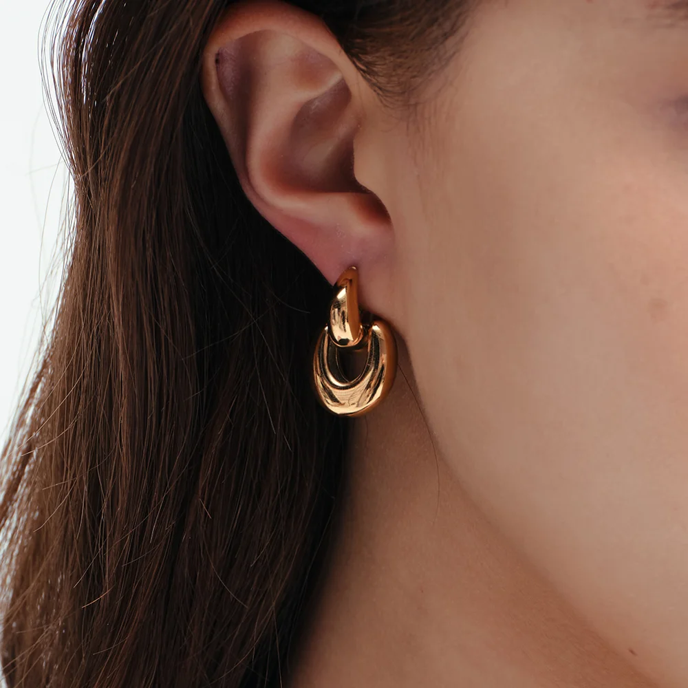 Double knot 18k earring_gold