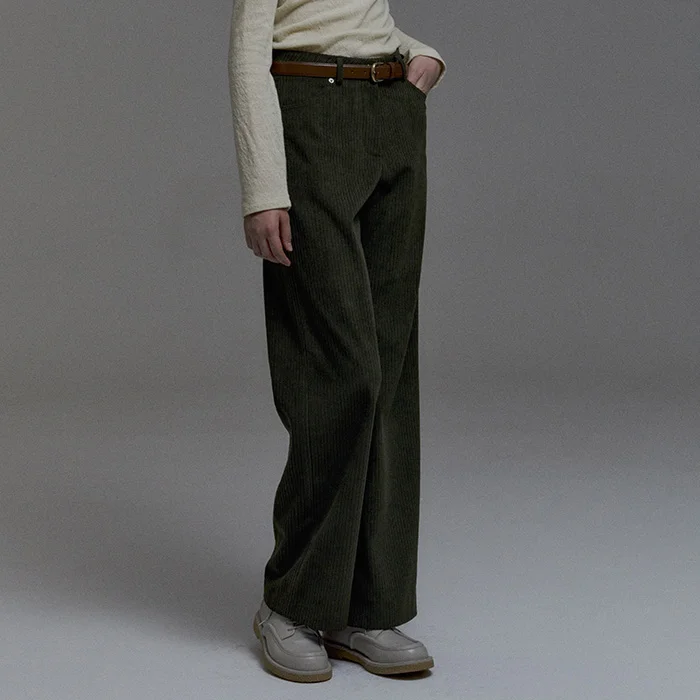 Corduroy Wide Pants(Green)