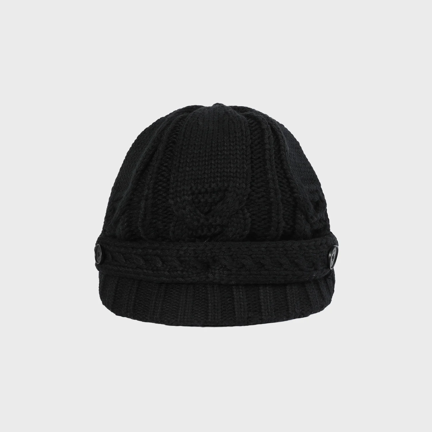 Cable knit beret BLACK