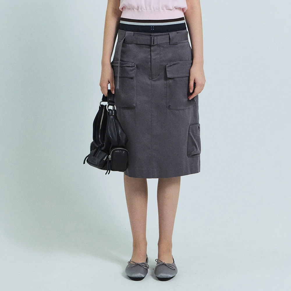 BETTY CARGO MIDI SKIRT (CHARCOAL)