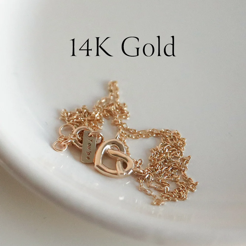 14K Gold Pretzel Necklace
