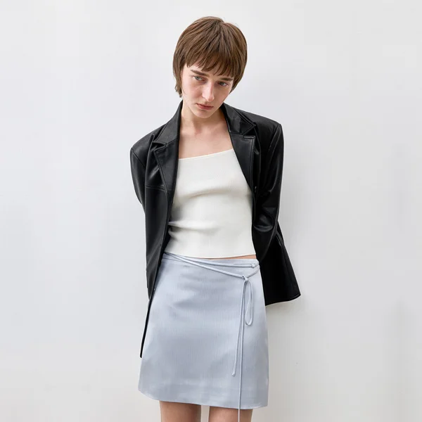 ASHLEY SATIN A-LINE SKIRT(SK-5030)_2Colors