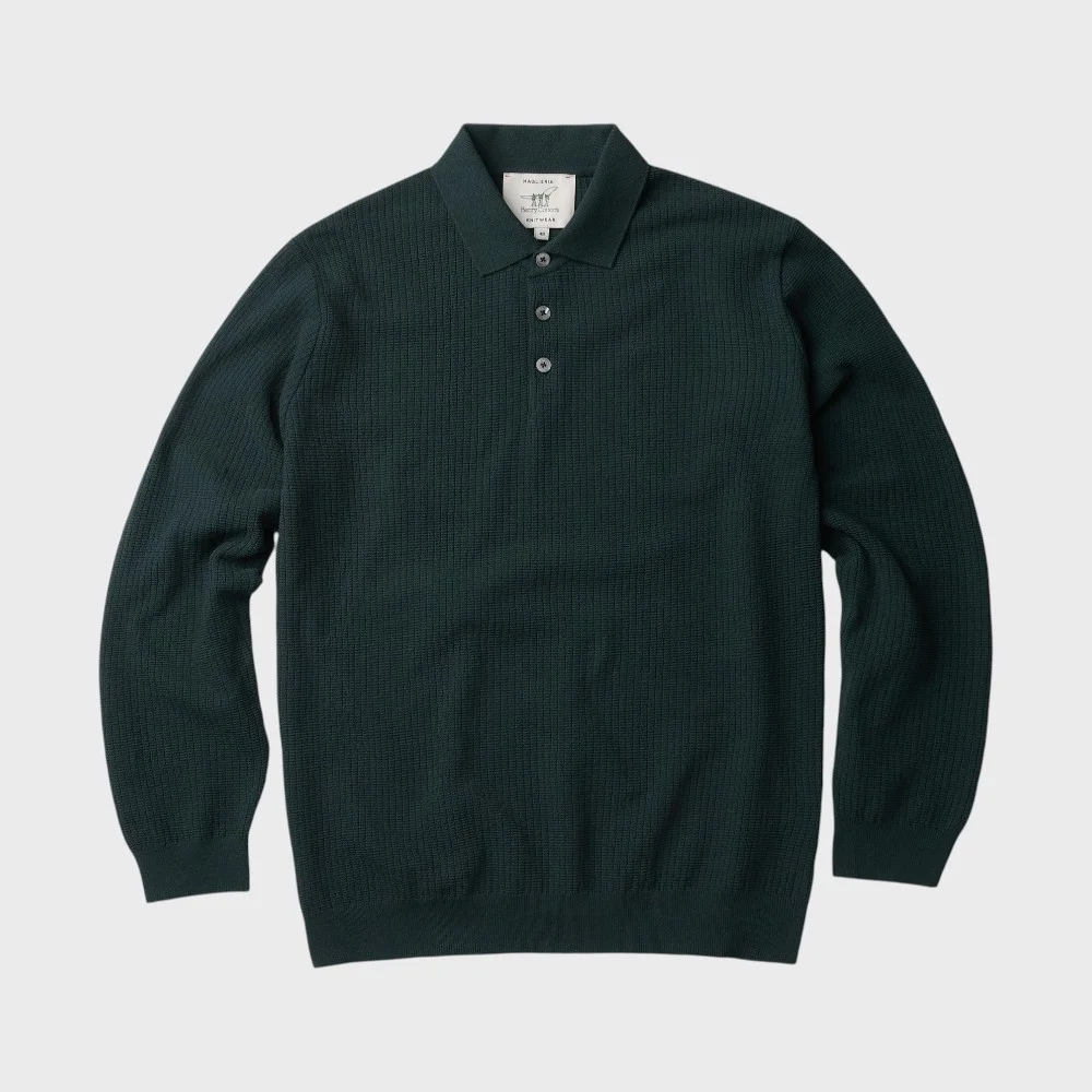 長袖 質感 Polo 針織衫 AHWAS26611GRX