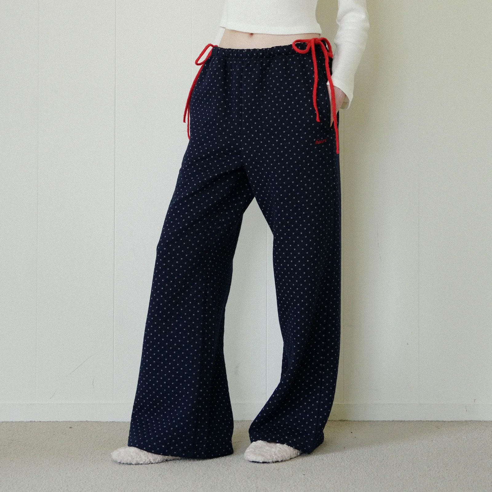 Posy 蝴蝶結 居家 褲子_海軍藍