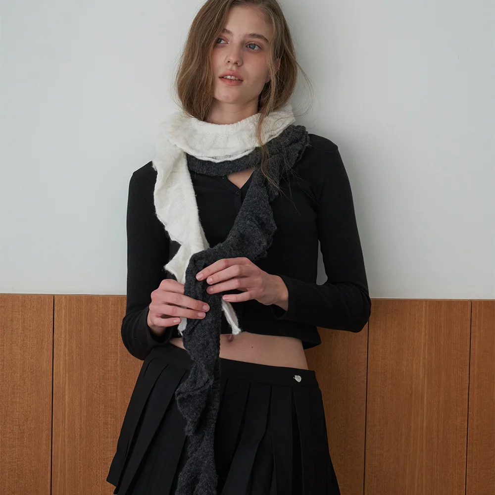 Frill Knit Wave Scarf_3 color