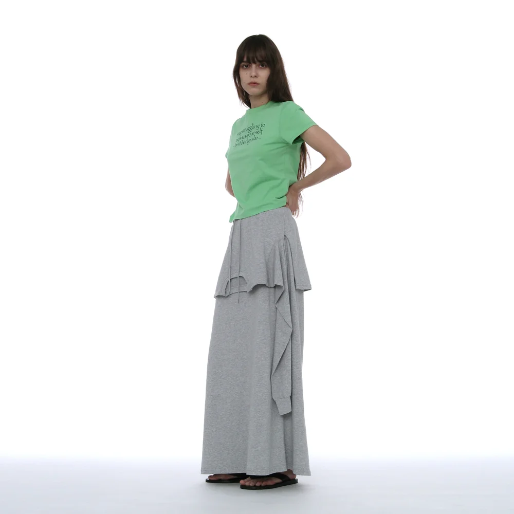 DECONSTRUCTED TEE MAXI SKIRT_MELANGE