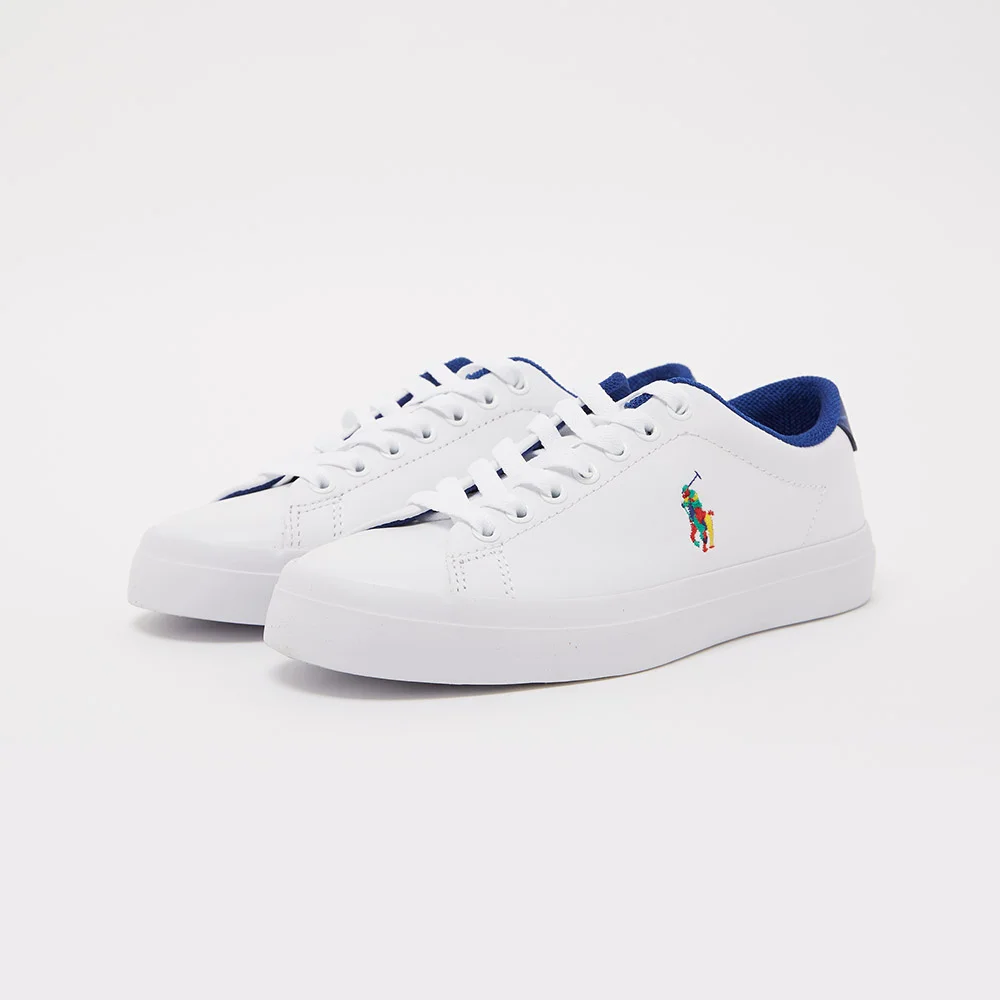 Polo 低筒 上衣 皮革 運動鞋 (WHITE/BLUE)