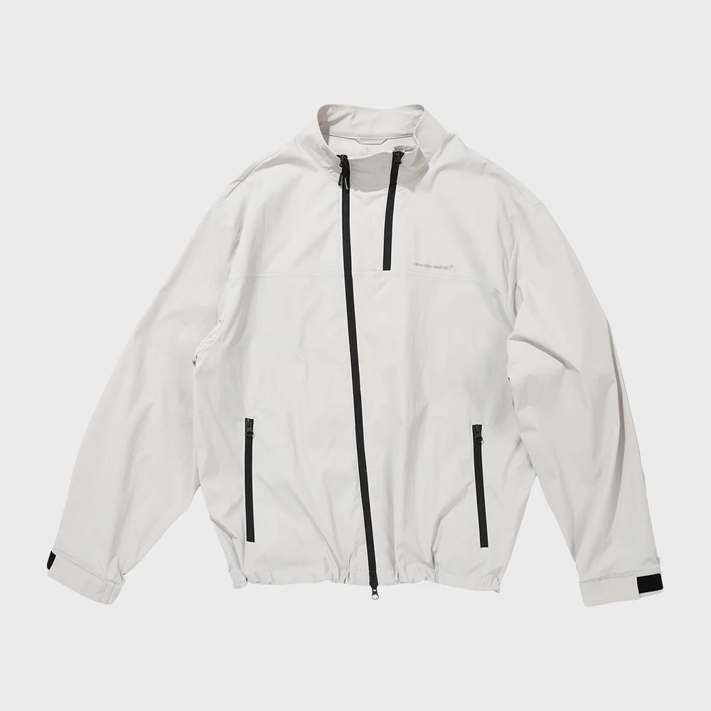 DIAGONAL ZIP WINDBREAKER (GREY)