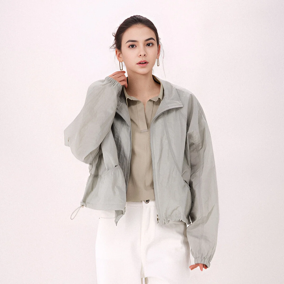 Light Sheer Wind Jumper _L.Grey