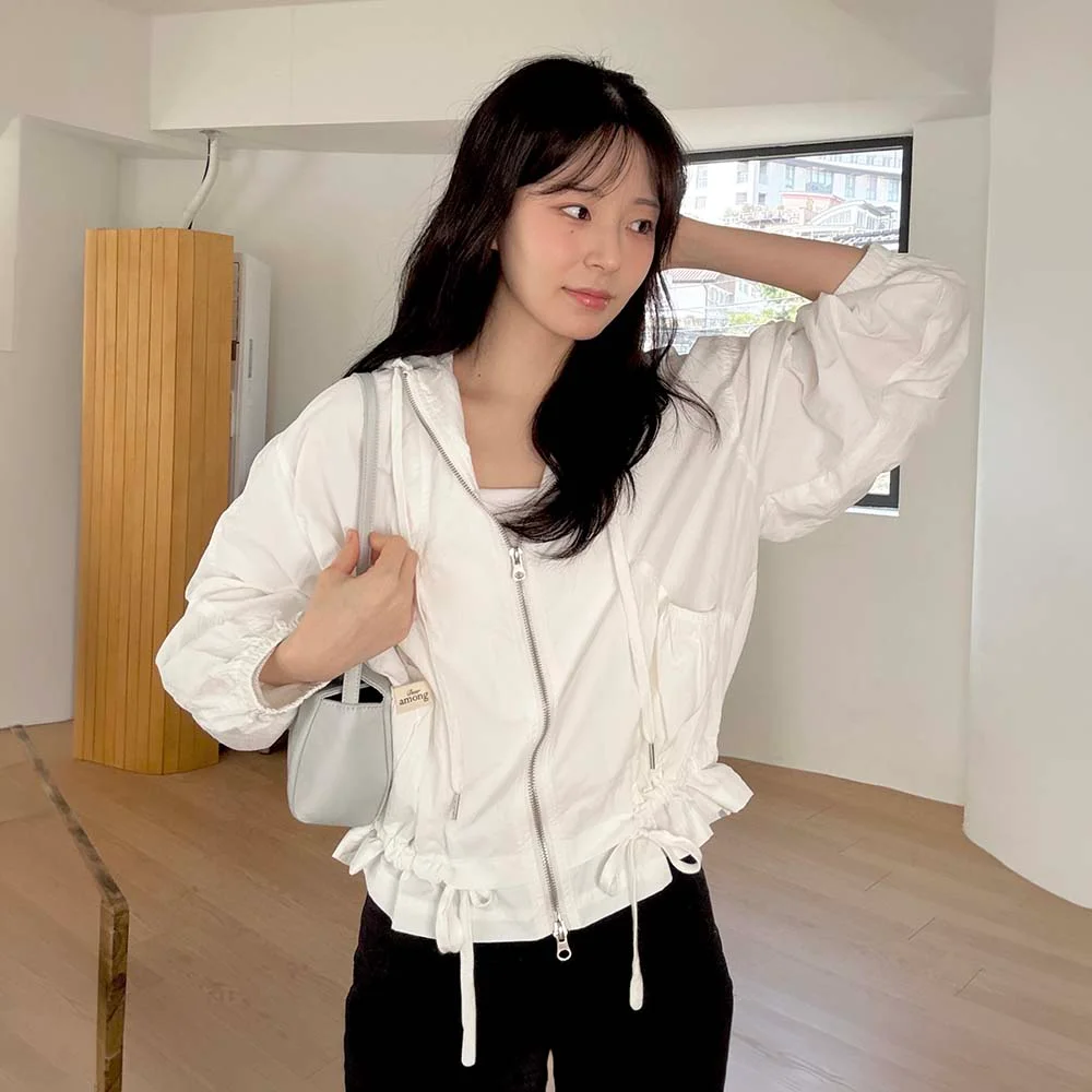 A HOODED WINDBREAKER JACKET_WHITE