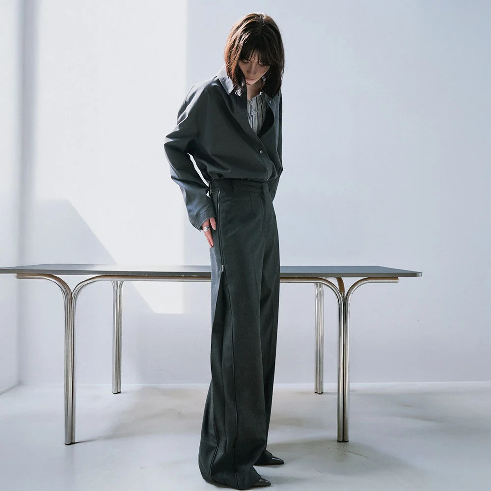 Side Zip-Up Pants L212-13