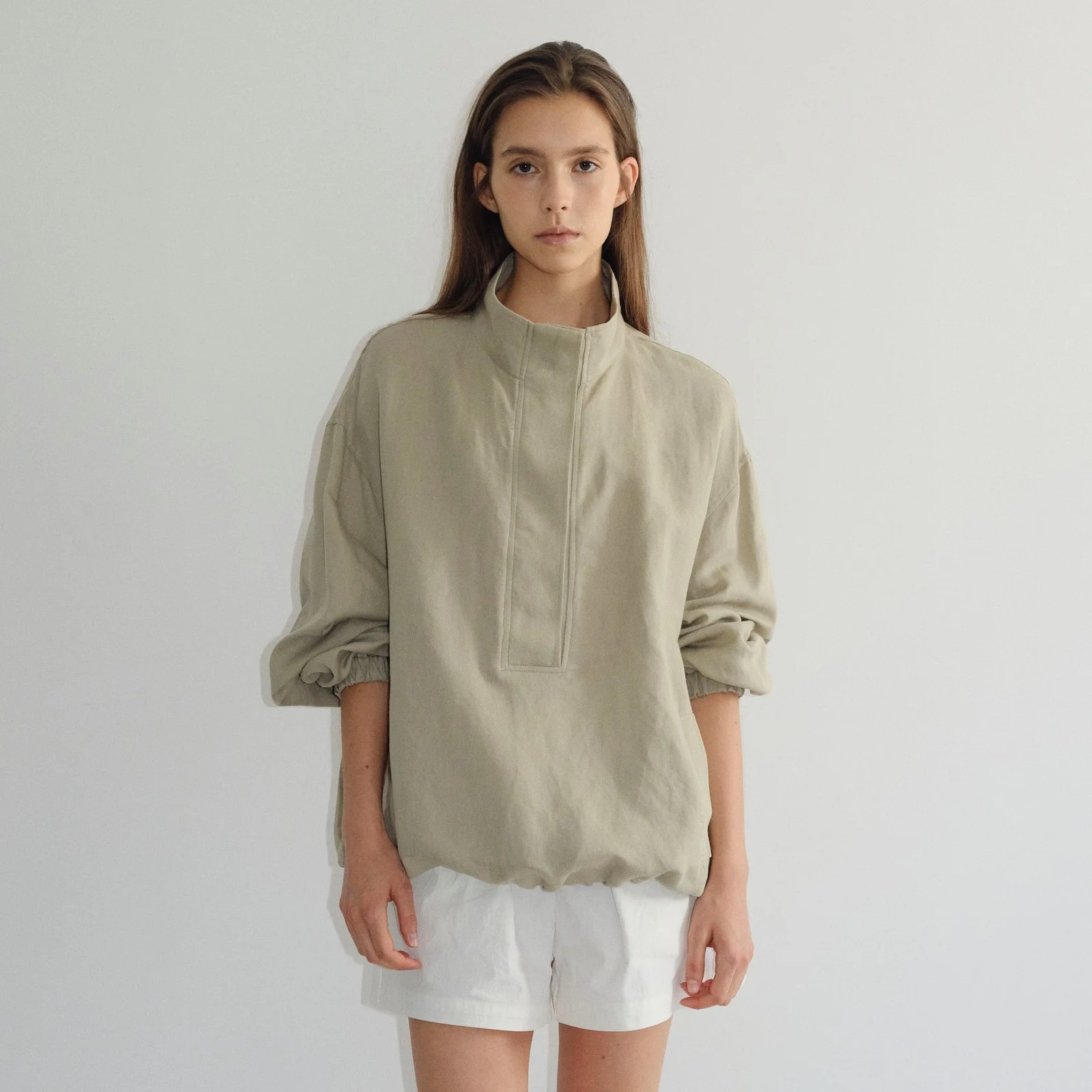 Relaxed Linen Pullover(Sage Green)