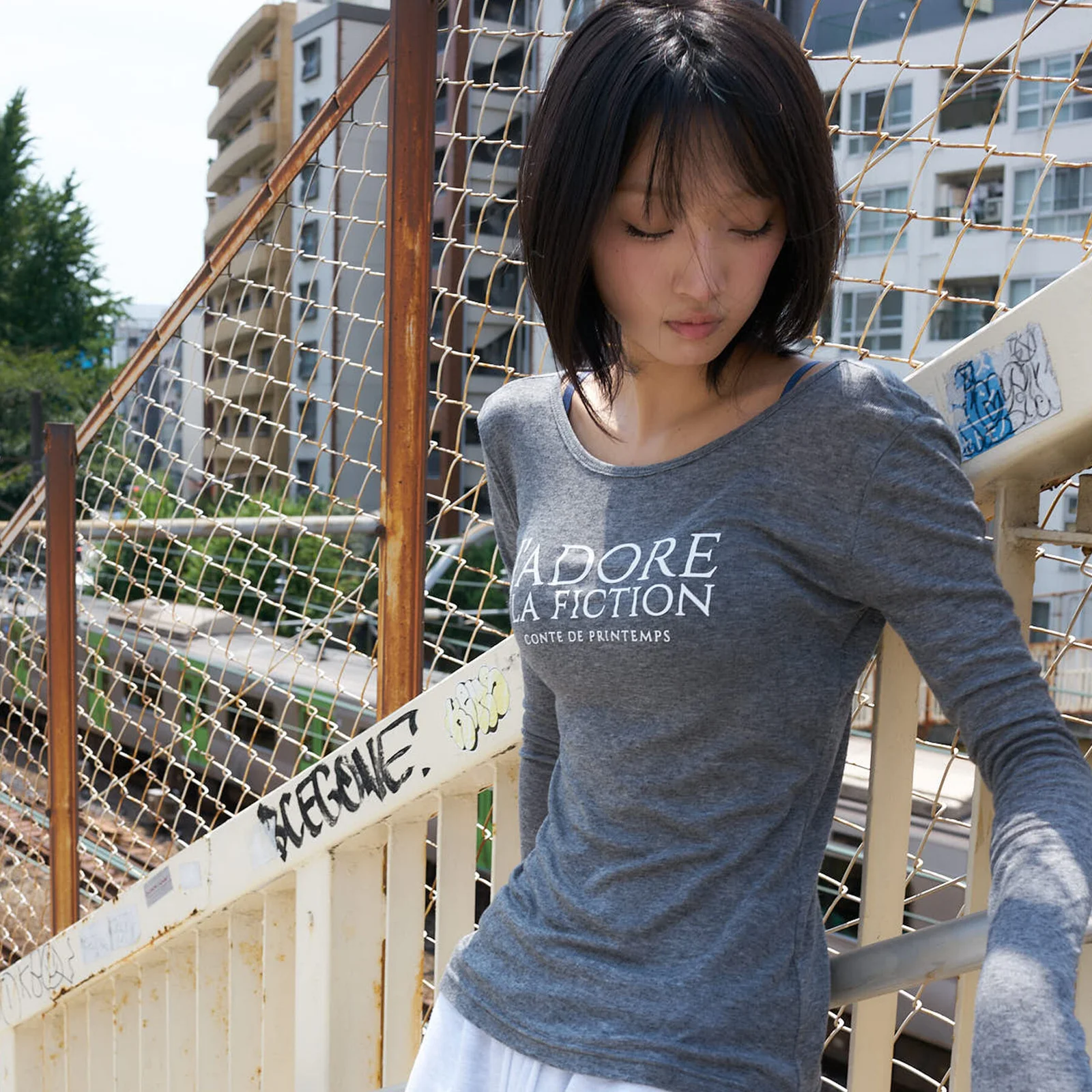 L8 JADORE SLIM T-SHIRT(GRAY)