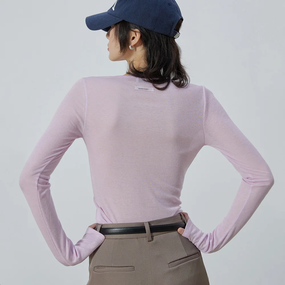 LAYERD SHEER TENCEL TOP LAVENDER PINK