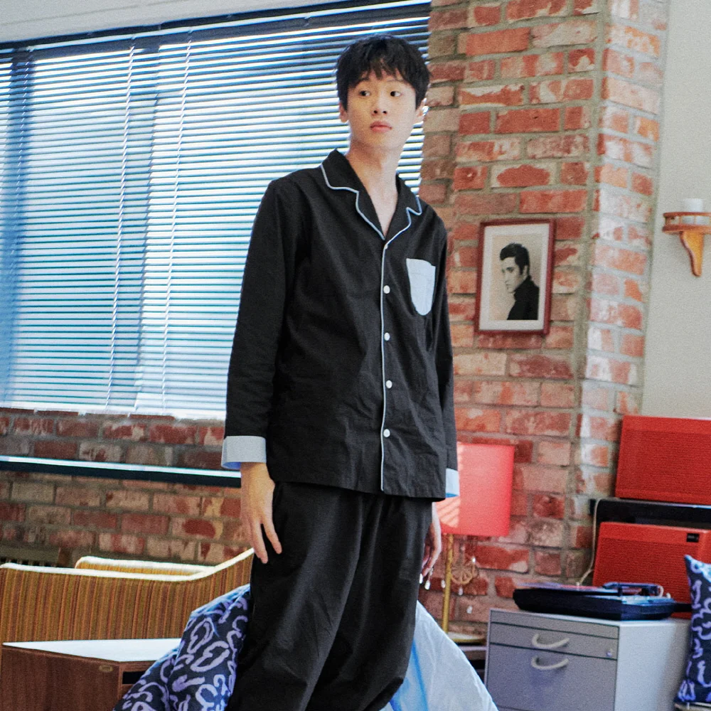 純色 高密度 60支紗 純棉 水洗 睡衣 L/XL 4色