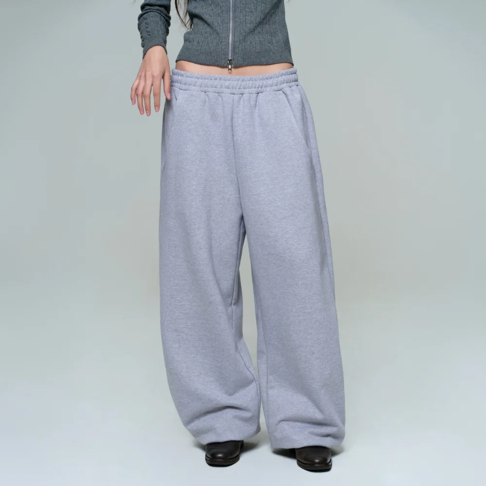 UNISEX ERA WIDE JOGGER SWEATPANTS - MELANGE GRAY