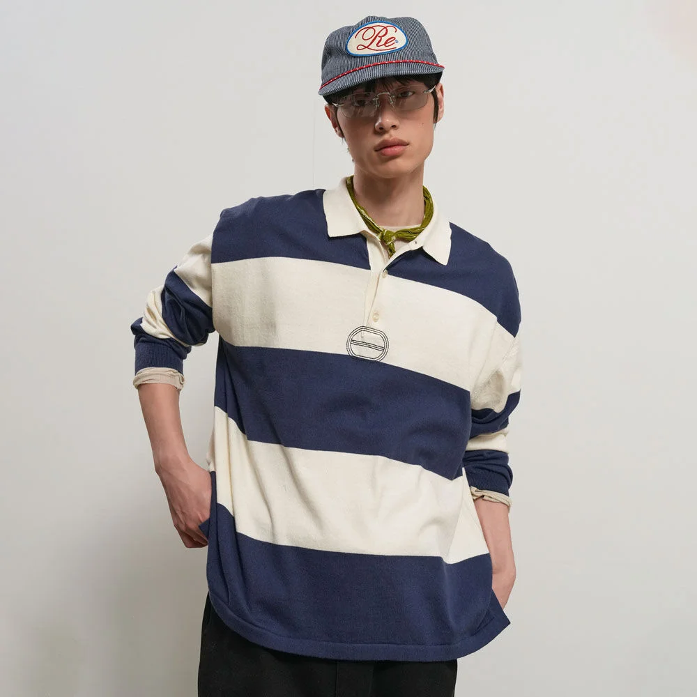 UNISEX 條紋 橄欖球 針織衫 / GF1UKP006