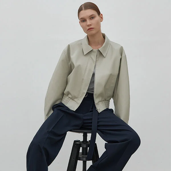 DAY CROPPED LEATHER JACKET(JK-2922)