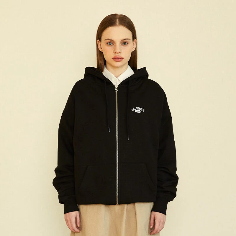 CU ARCH LOGO LIGHT TERRY ZIP-UP HOODIE 黑色