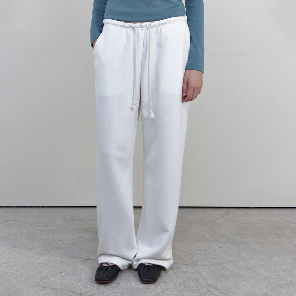 Lazy String Wide Sweat Pants_WHITE(WB6PT31)