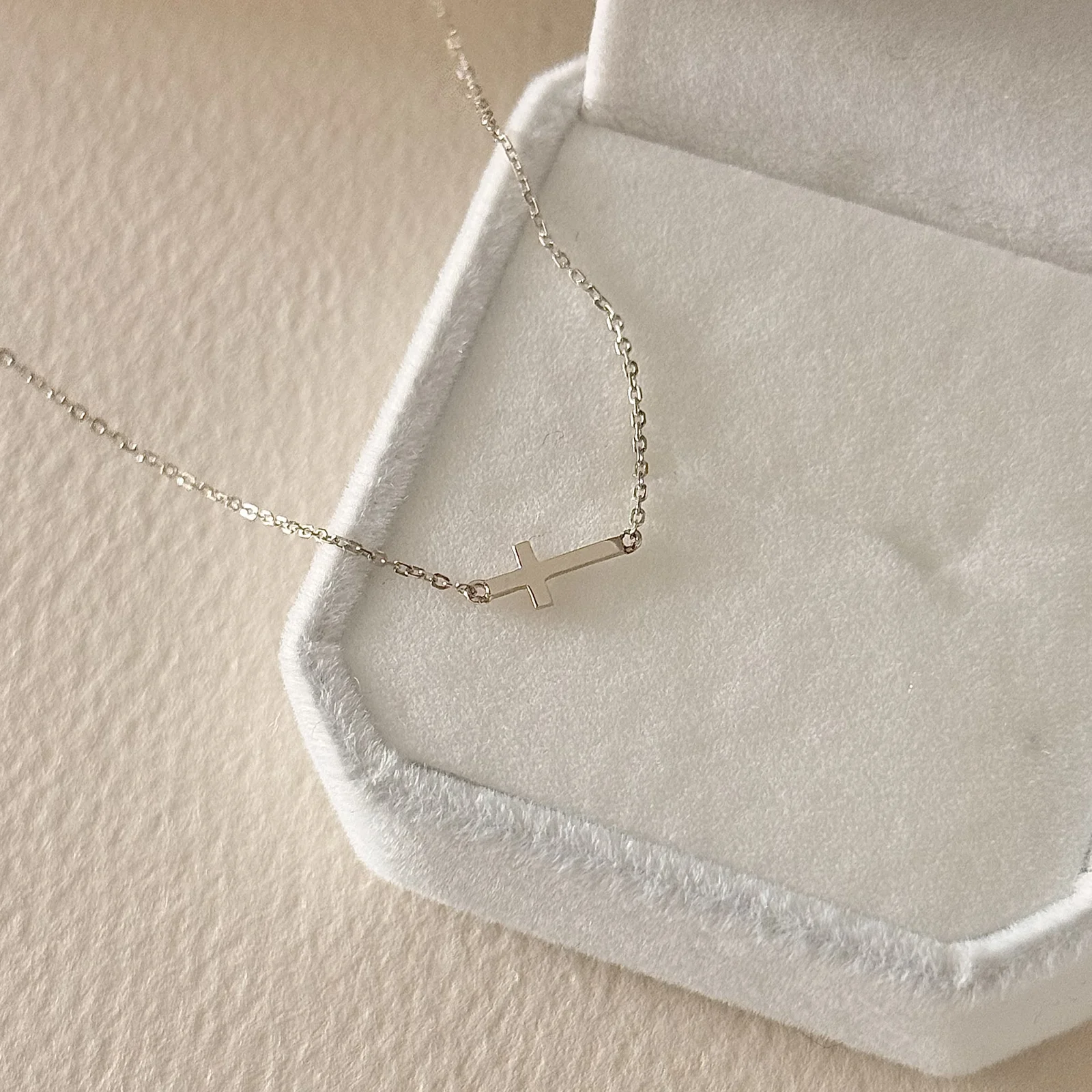 14k 18k 迷你 十字架 鏈條 頸鏈