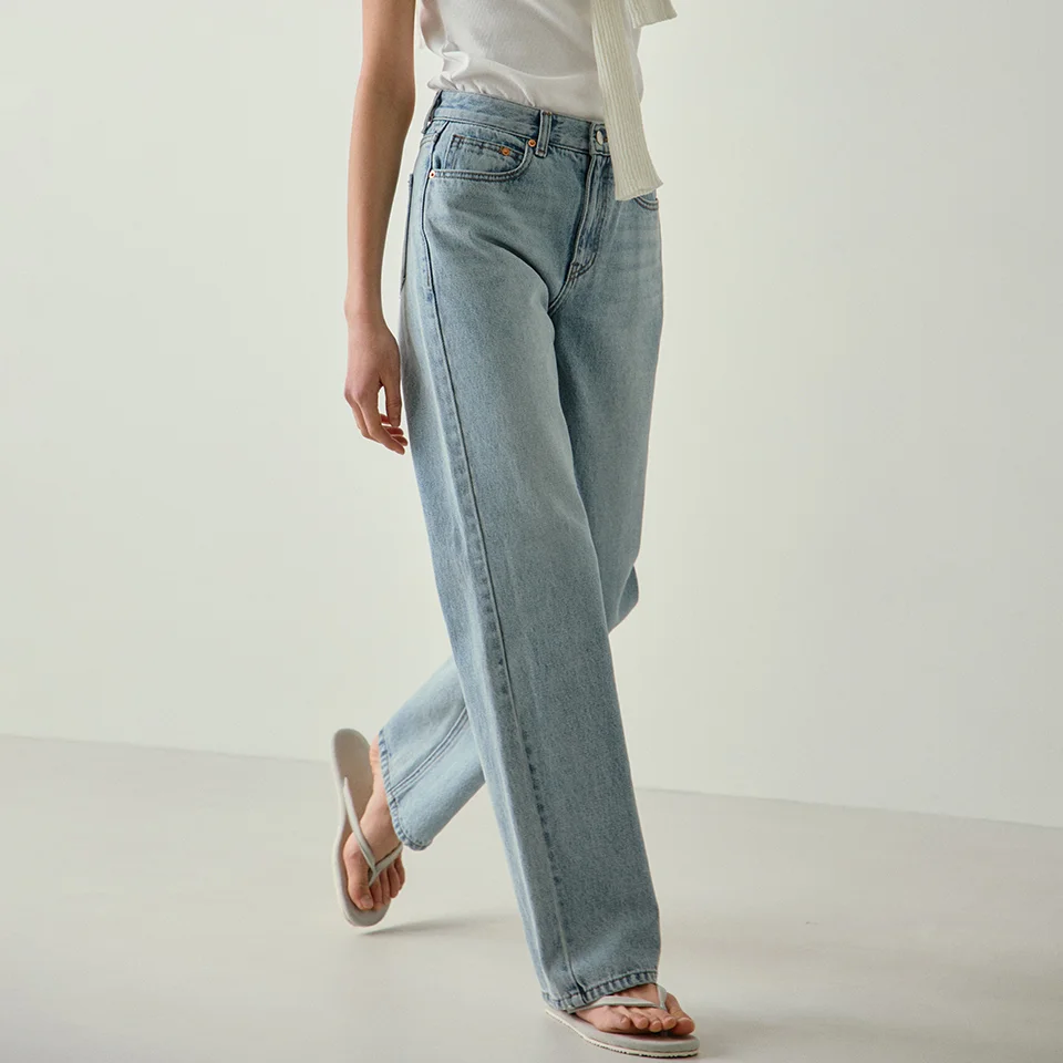 relaxed straight jeans (light blue)