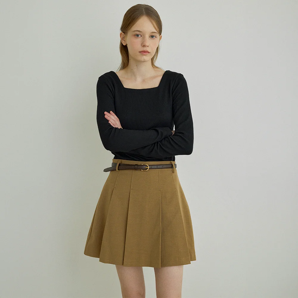 Luna pleats skirt (Camel)