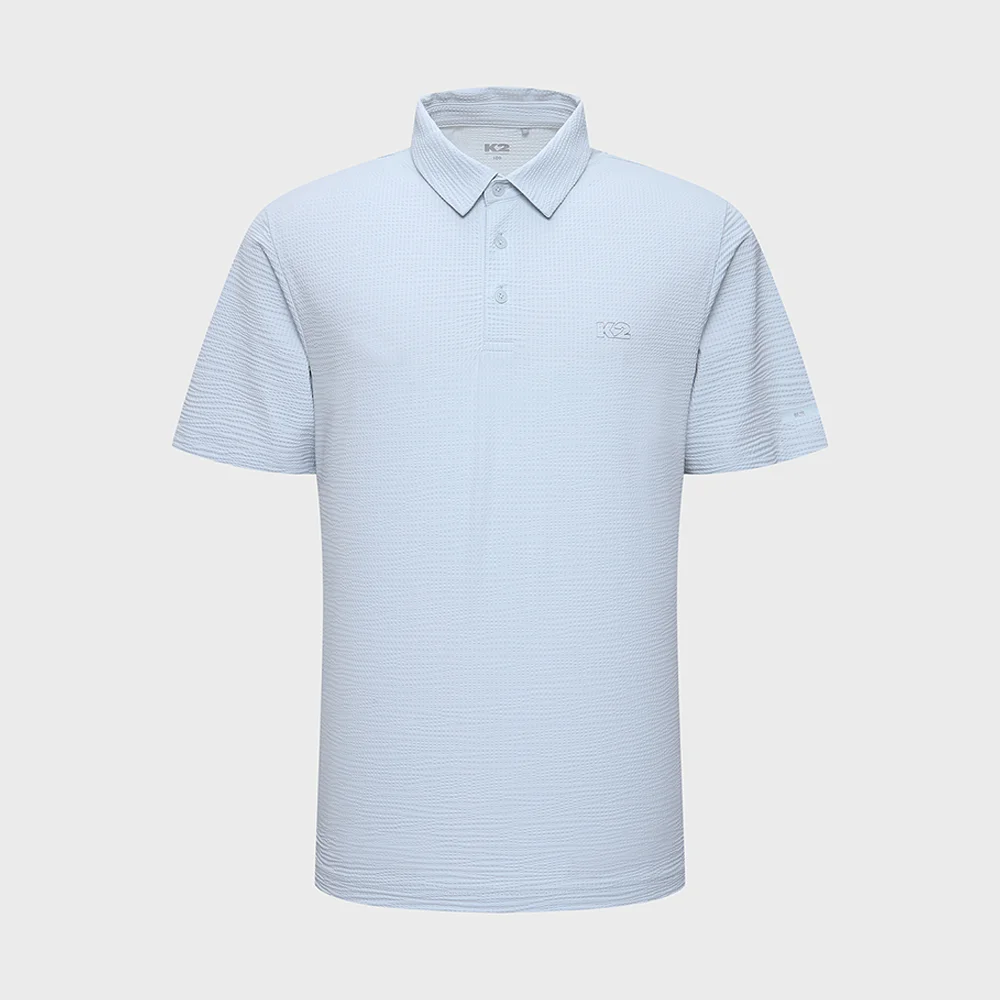 Seersucker ICE WAFFLE Polo_ICE LIGHT BLUE_KMM252497I