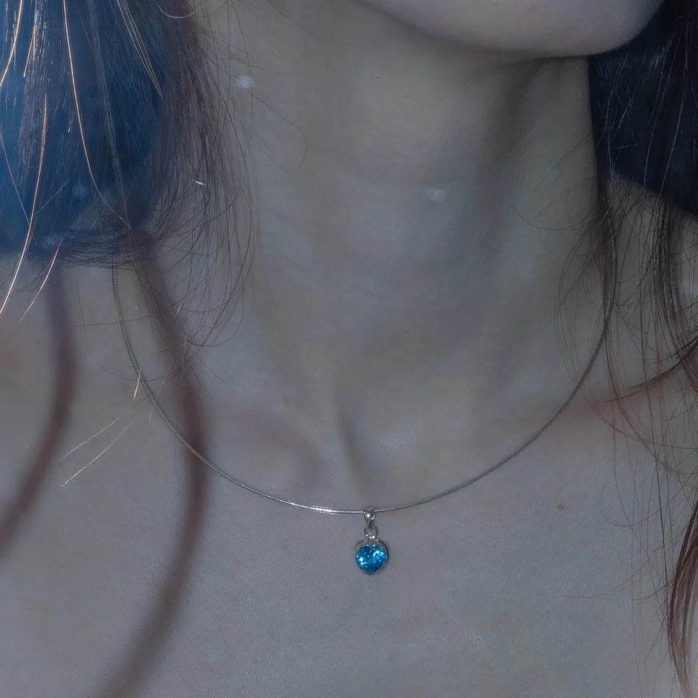 Heart topaz necklace