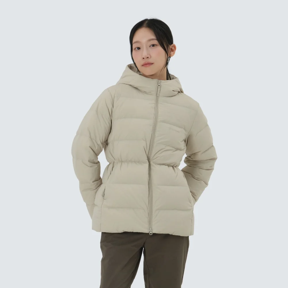 Land Air 女裝 連帽衫 中長款 Down 外套 Light Beige (S25WWGDJ69)