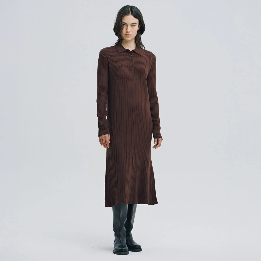 Sojeanne Wool Knit Dress (Brown)