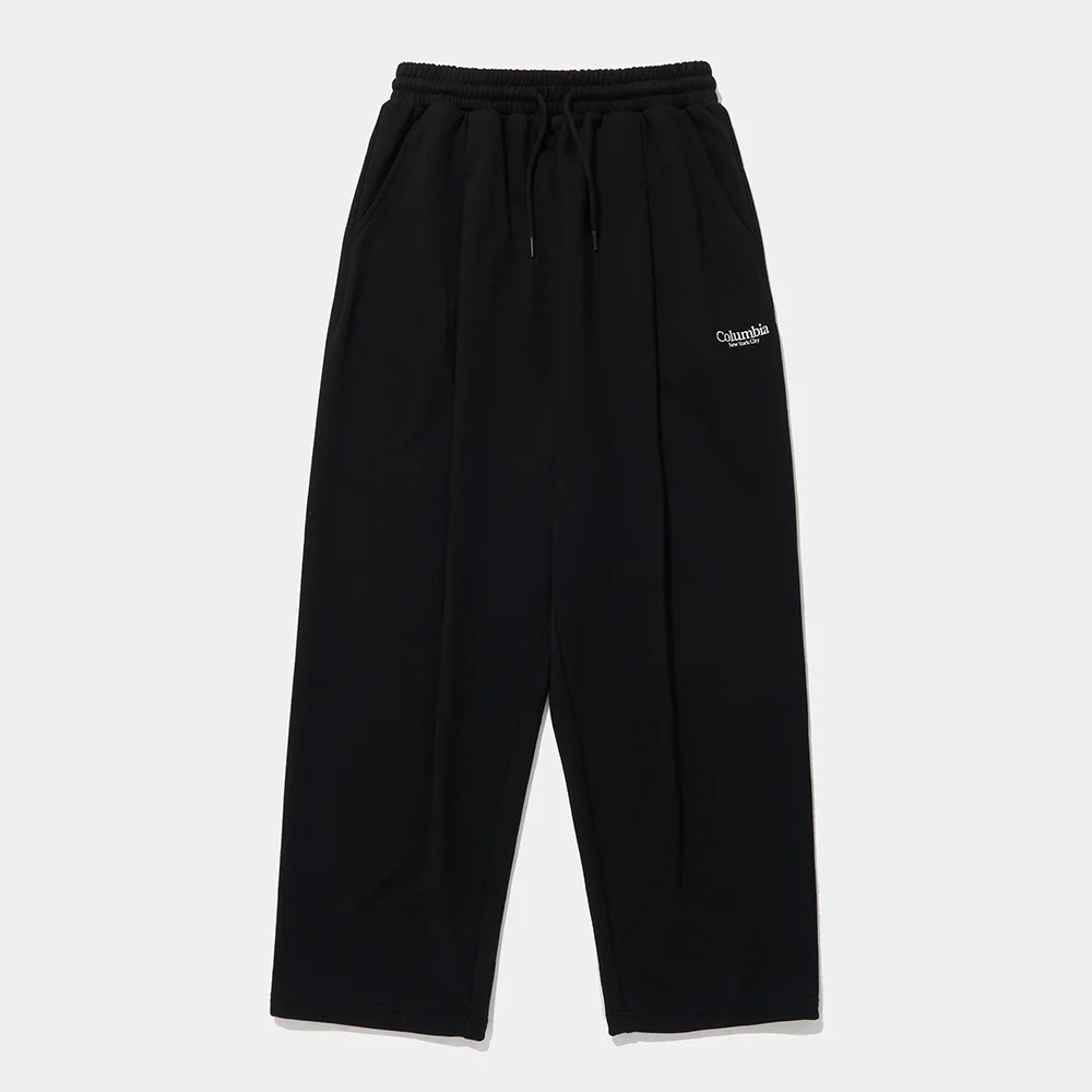 NYC EMB PINTUCK TERRY SWEATPANTS_BLACK