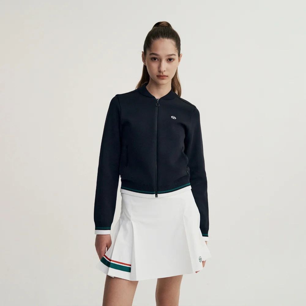 W 旗幟 Better Knit 拉鏈 開襟外套(BLACK)