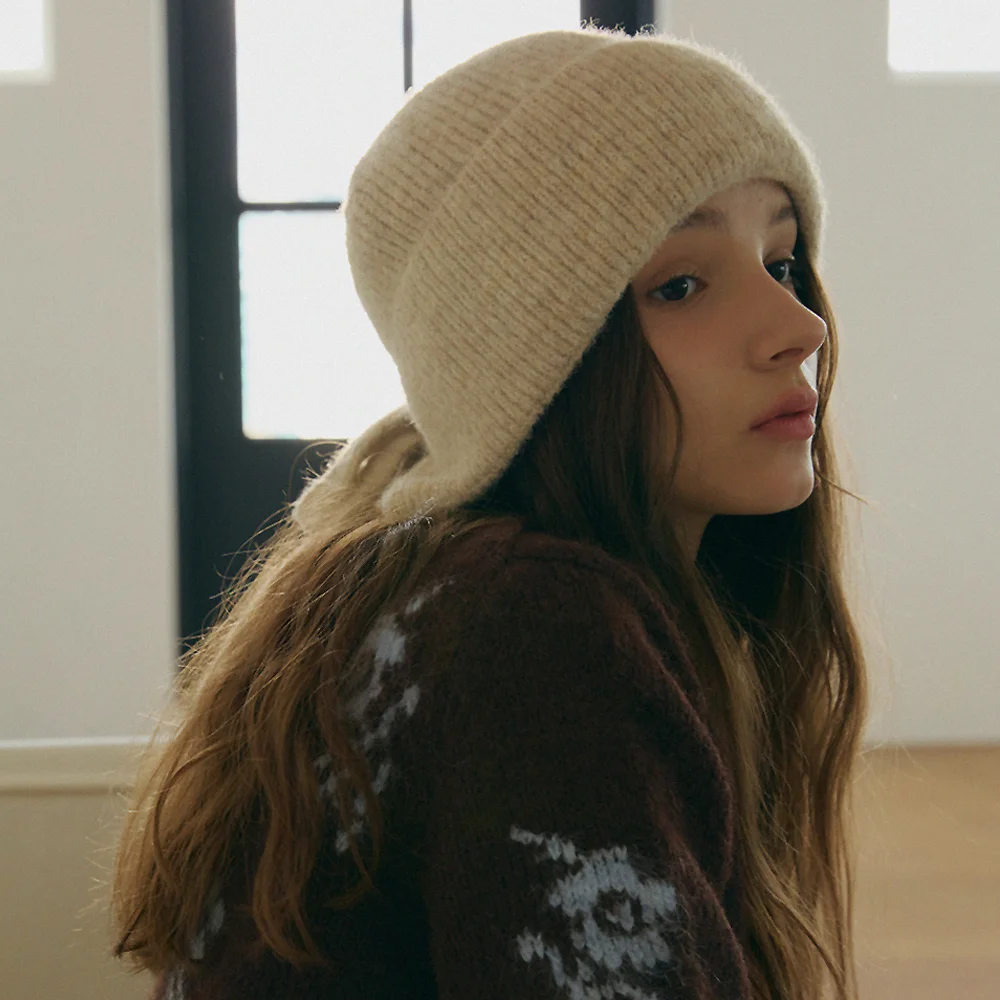 Back ribbon knit beanie_4color