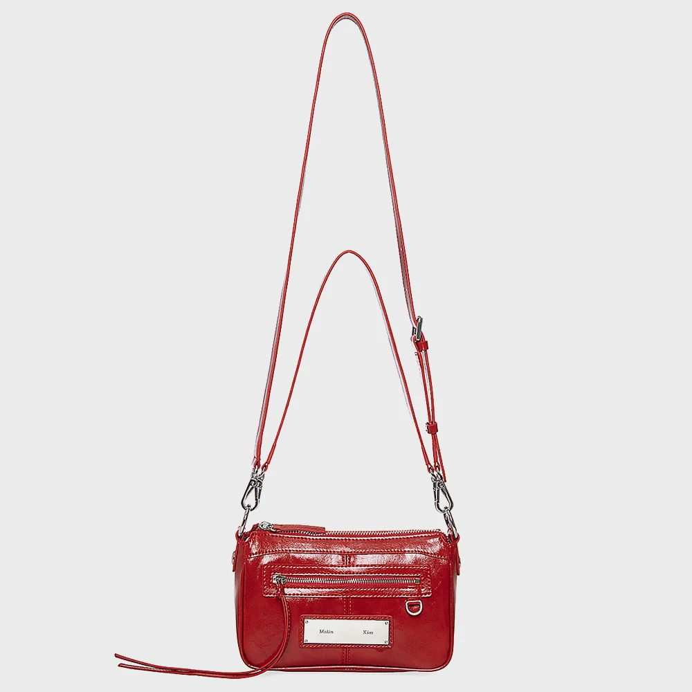 BIKER TWO-WAY MINI BAG IN RED