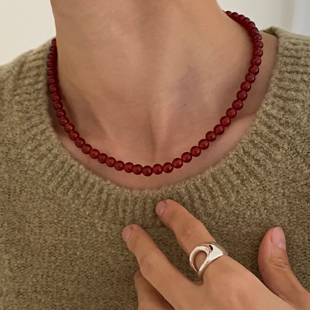 Red Carnelian Necklace(4,6mm)