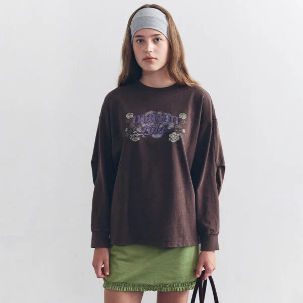 ROSE PIGMENT GRAPHIC LONG SLEEVE BROWN