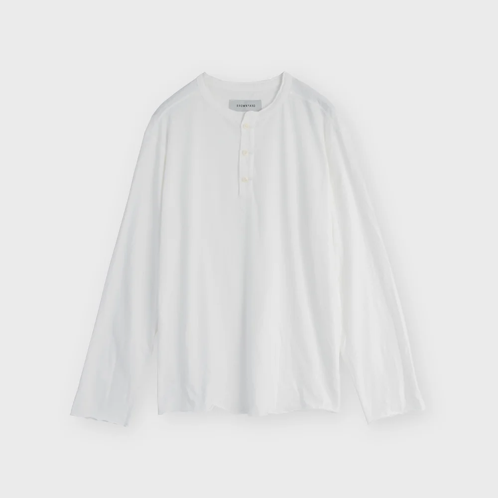 Henley Neck Long Sleeve, Ivory