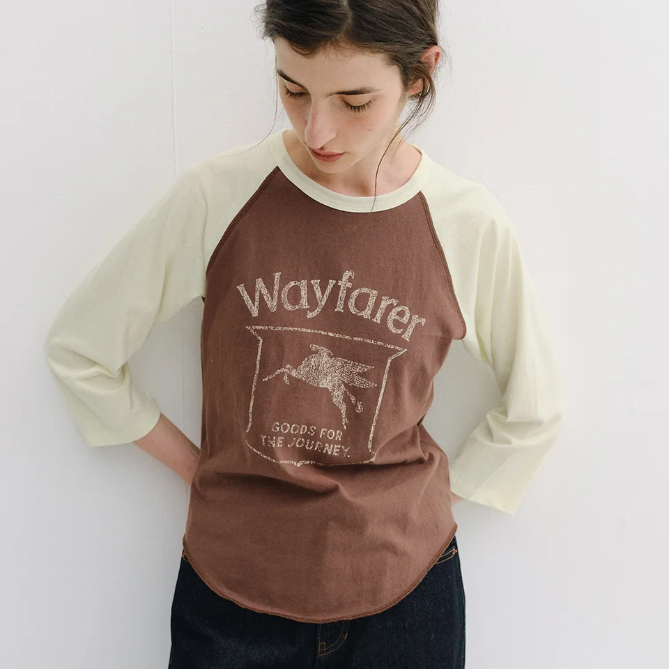 vintage graphic raglan t-shirt (vintage brown)