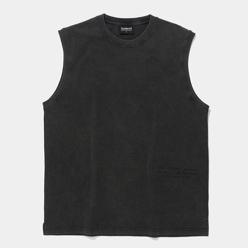 CU PUFF LOGO SLEEVELESS T-SHIRTS_CHARCOAL