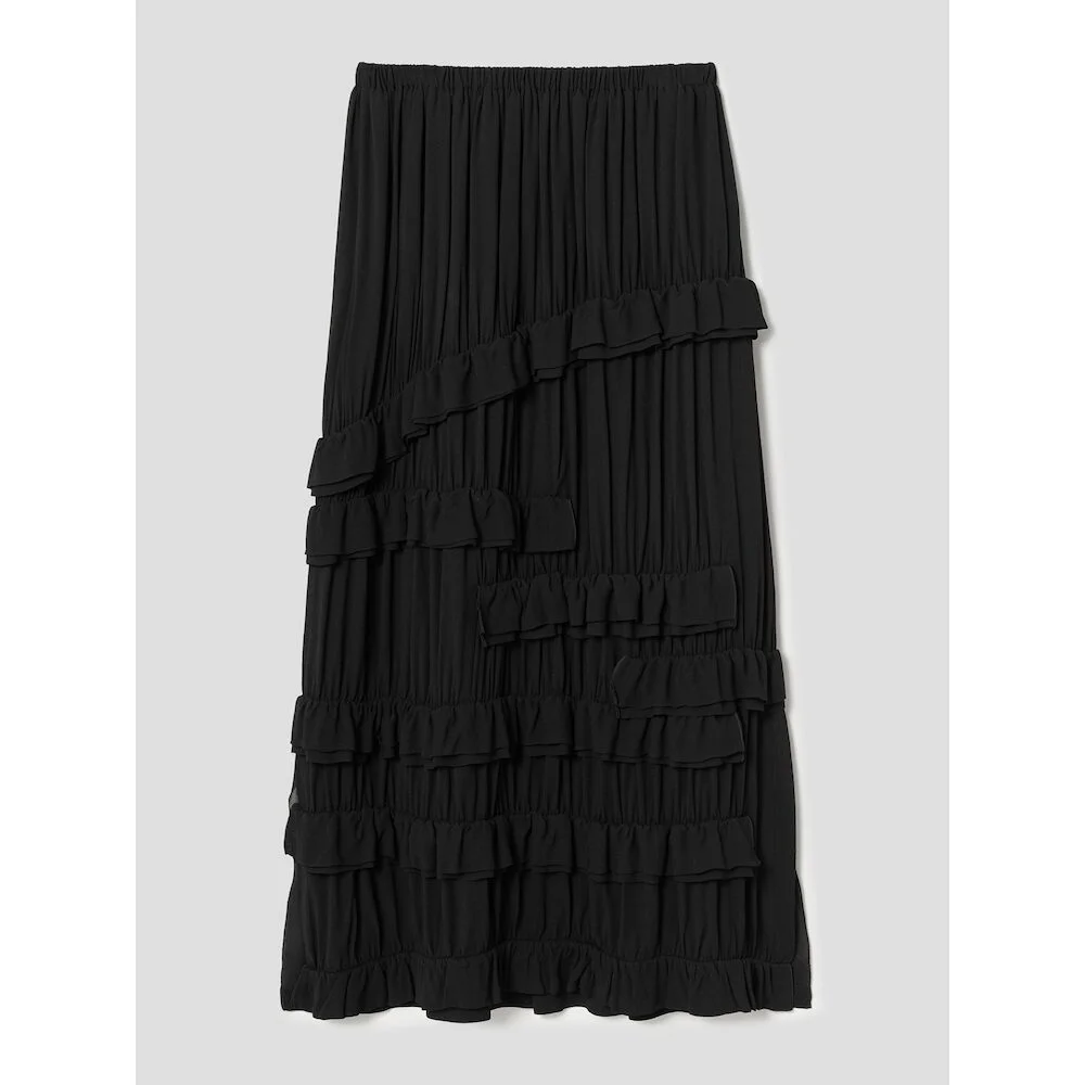 Ruffle Line Long Skirt Black (AG5627B015)