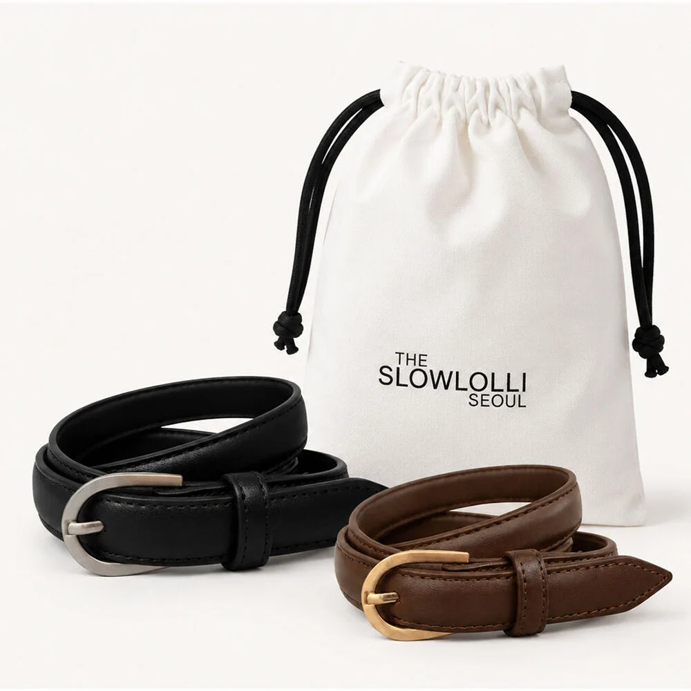 Basic slim leather belt_2 Colors