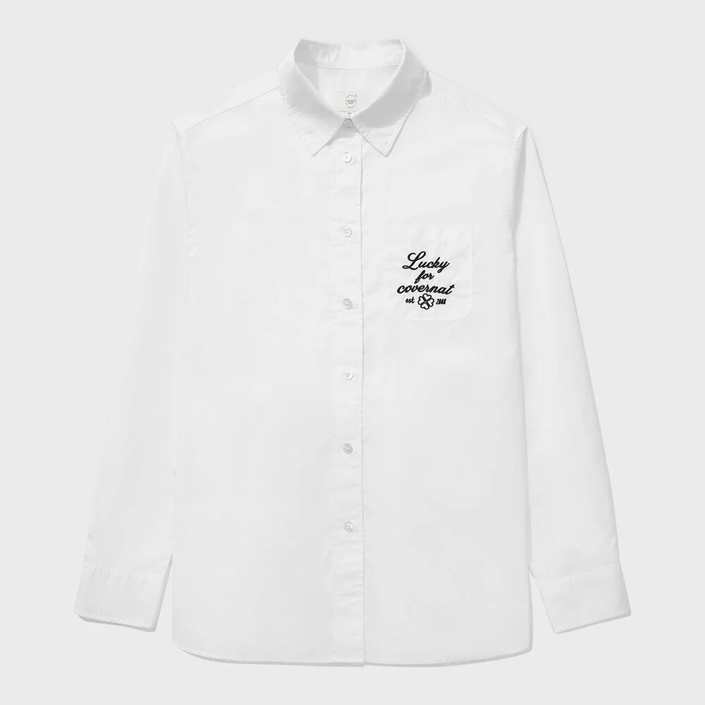 女裝 寬鬆版型 府綢 襯衫 White