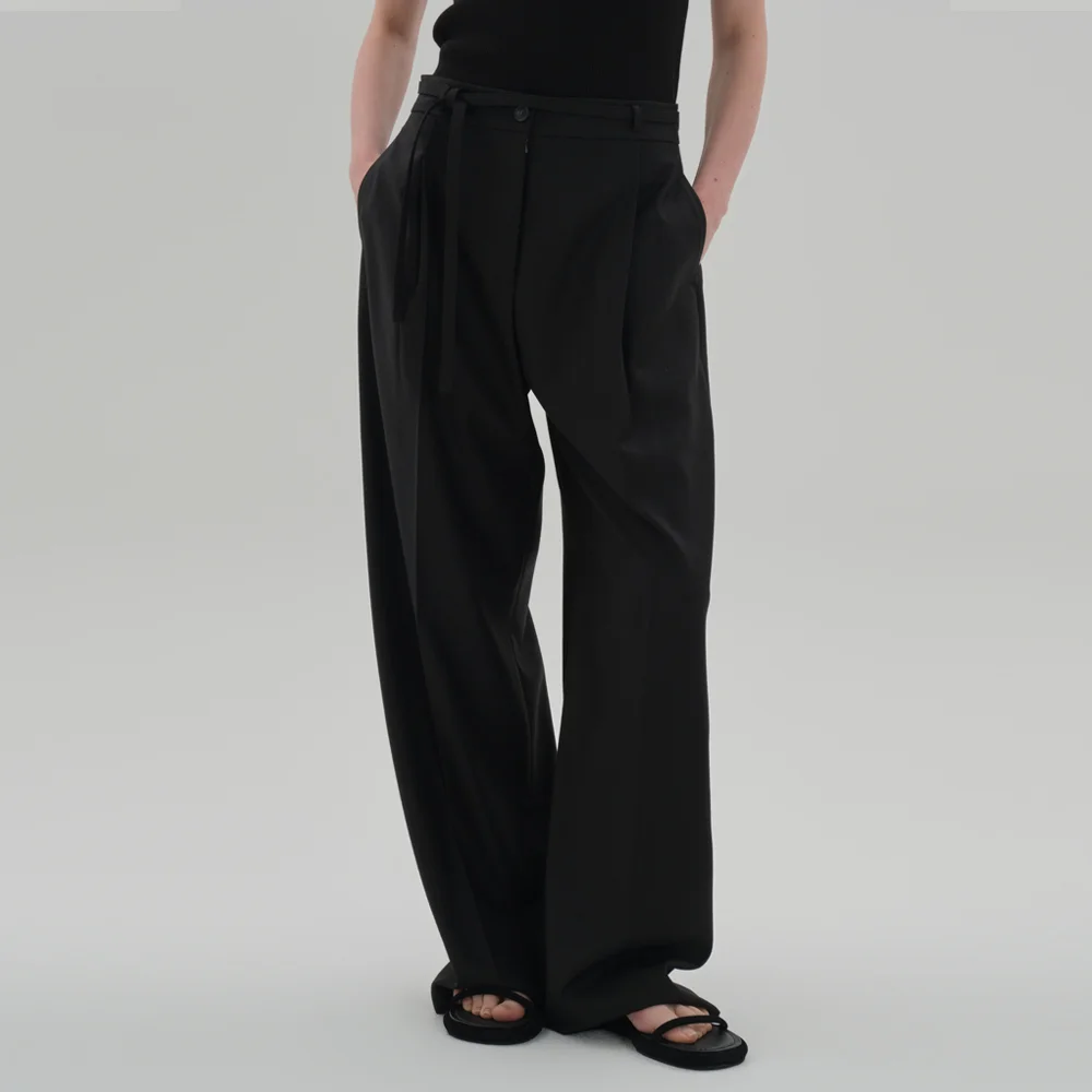 classic strap pants_black