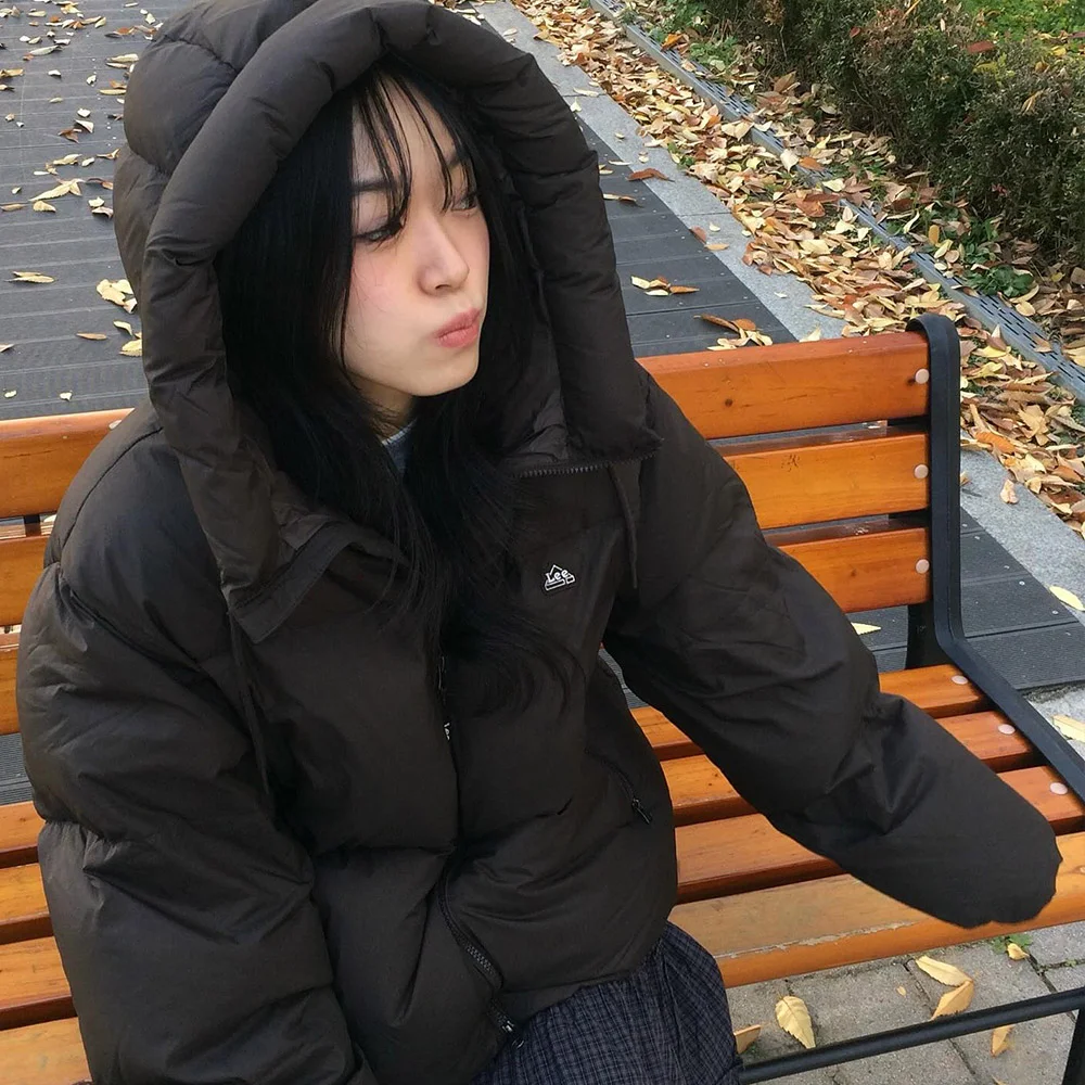 連帽衫 防撕裂布 Puffer Down 啡色