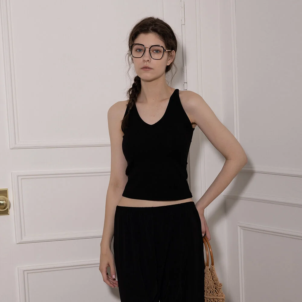 MJ_V neck summer tank top_2color